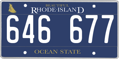 RI license plate 646677