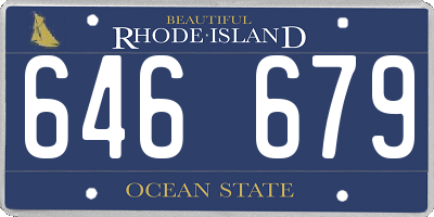RI license plate 646679