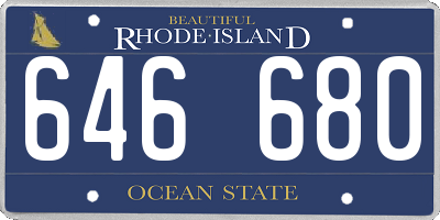 RI license plate 646680
