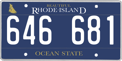 RI license plate 646681