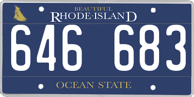 RI license plate 646683