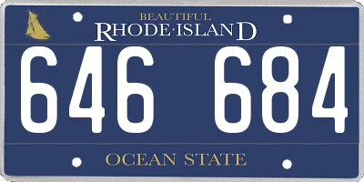 RI license plate 646684