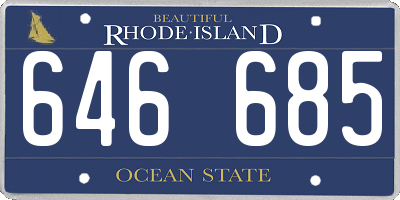 RI license plate 646685