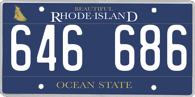 RI license plate 646686