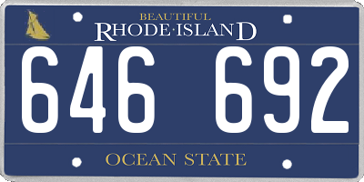 RI license plate 646692