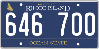 RI license plate 646700