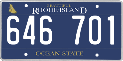 RI license plate 646701