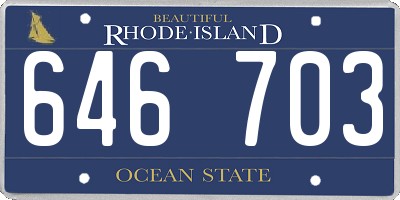 RI license plate 646703
