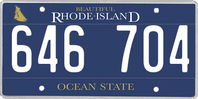 RI license plate 646704