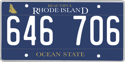 RI license plate 646706