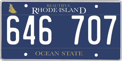 RI license plate 646707