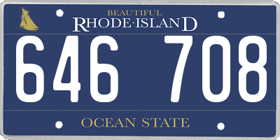 RI license plate 646708