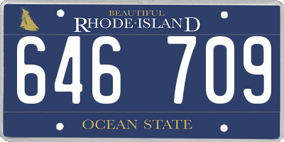 RI license plate 646709