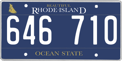 RI license plate 646710