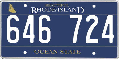 RI license plate 646724
