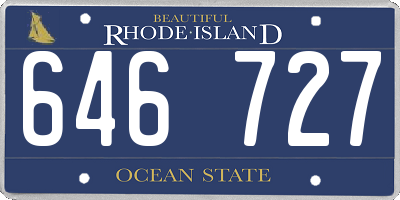 RI license plate 646727