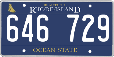 RI license plate 646729