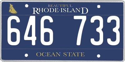 RI license plate 646733