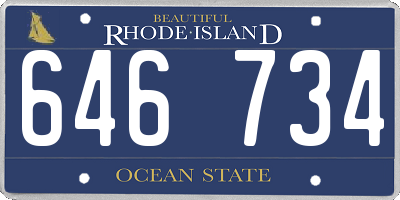 RI license plate 646734