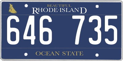 RI license plate 646735