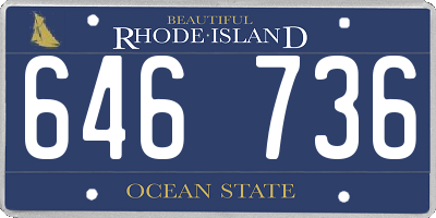 RI license plate 646736