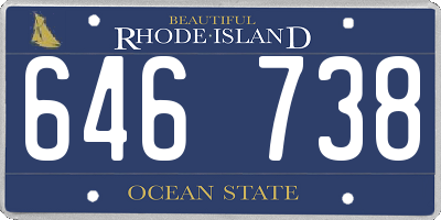 RI license plate 646738