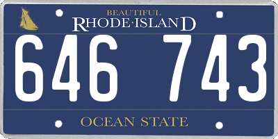 RI license plate 646743