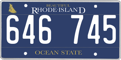 RI license plate 646745