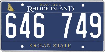 RI license plate 646749