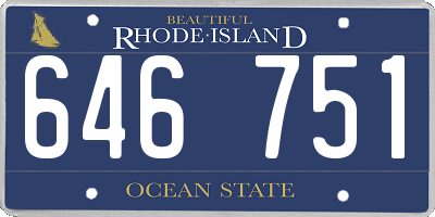 RI license plate 646751