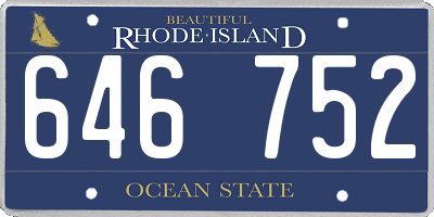 RI license plate 646752