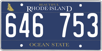 RI license plate 646753