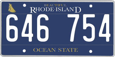RI license plate 646754