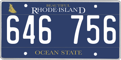 RI license plate 646756