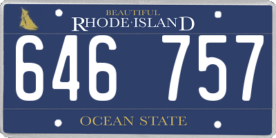 RI license plate 646757