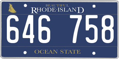 RI license plate 646758