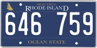 RI license plate 646759
