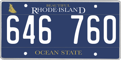 RI license plate 646760