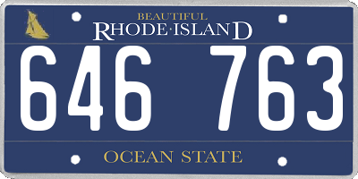 RI license plate 646763