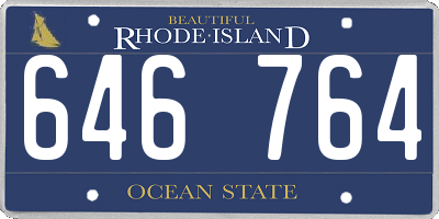 RI license plate 646764