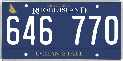 RI license plate 646770