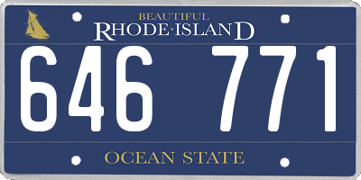 RI license plate 646771