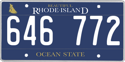 RI license plate 646772