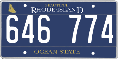 RI license plate 646774