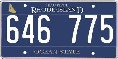 RI license plate 646775