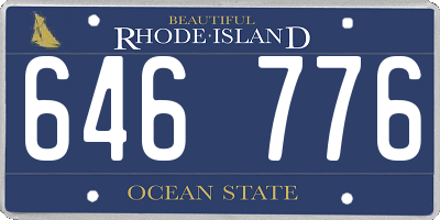 RI license plate 646776