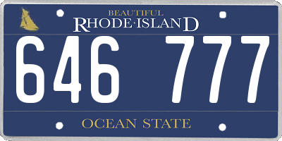 RI license plate 646777