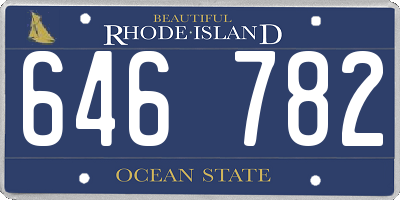 RI license plate 646782