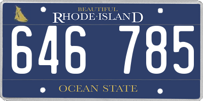 RI license plate 646785