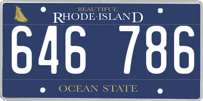 RI license plate 646786